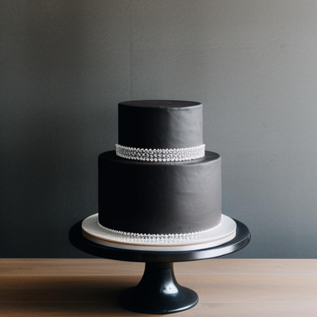 Two tiered plain black by @ai_generated