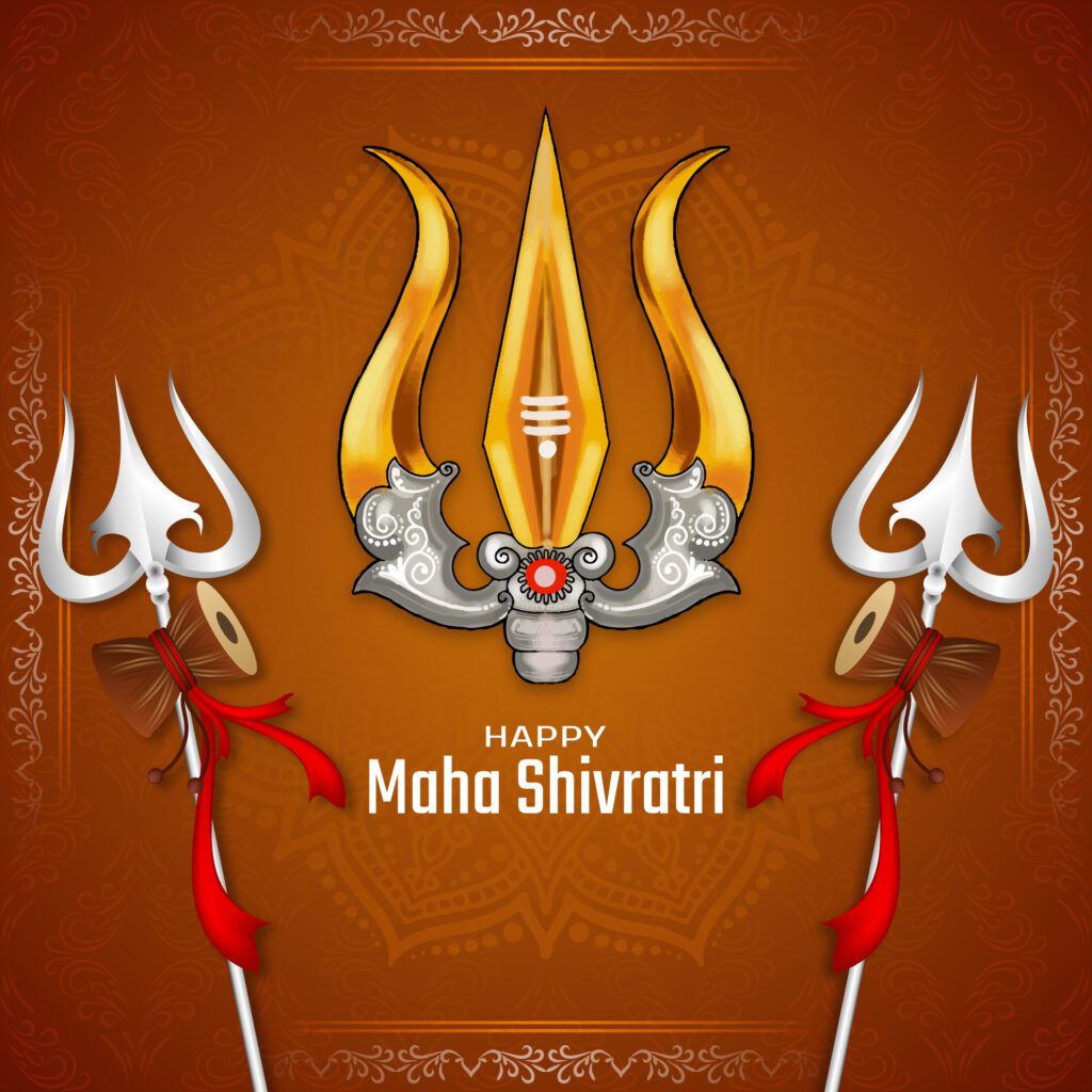 Beautiful happy Maha Shivratri Indian religious festival greeting background Free Vector