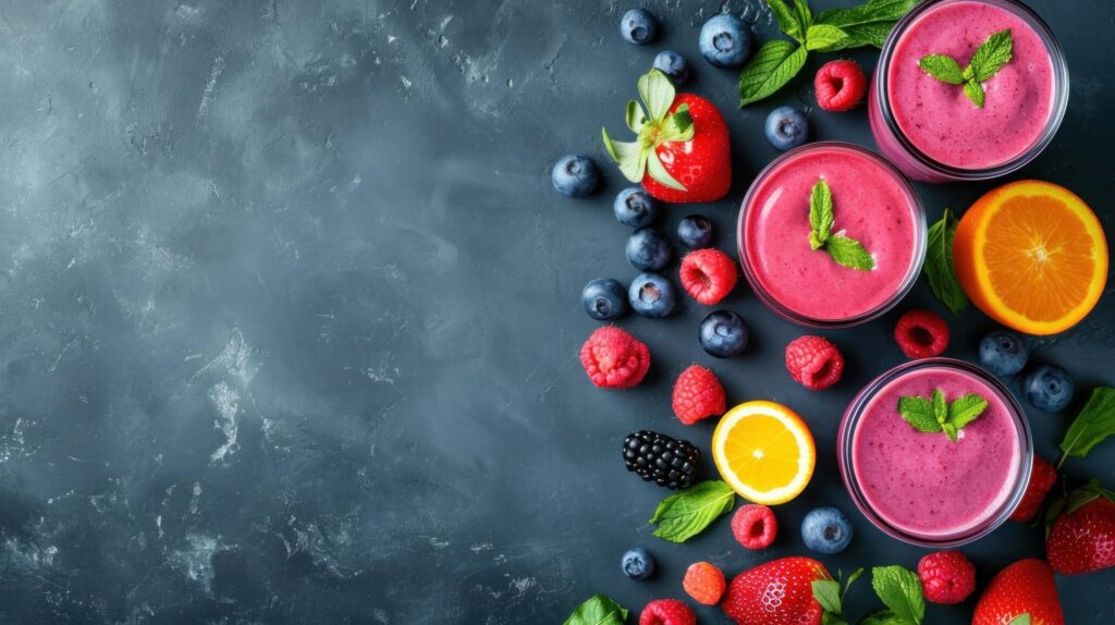 Smoothie advertisment background with copy space Free Photo