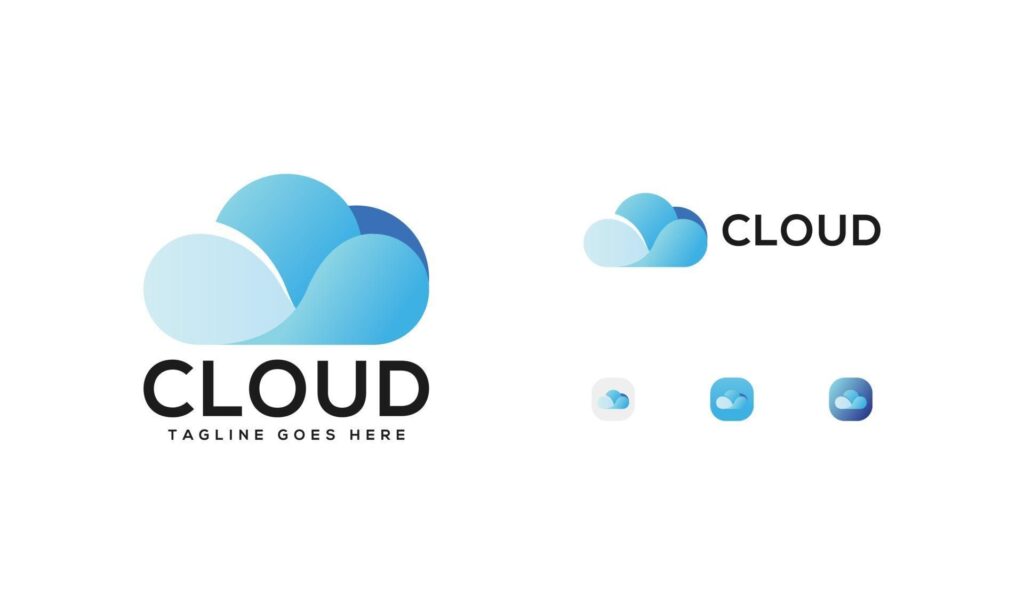 Cloud Logo Icon and Button for technology Stock Free