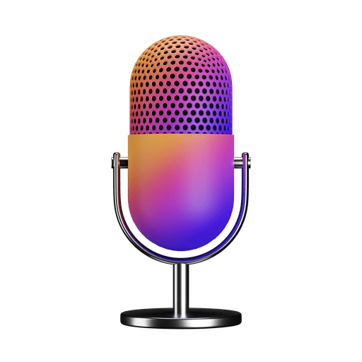 Recording, record, microphone 3D illustration