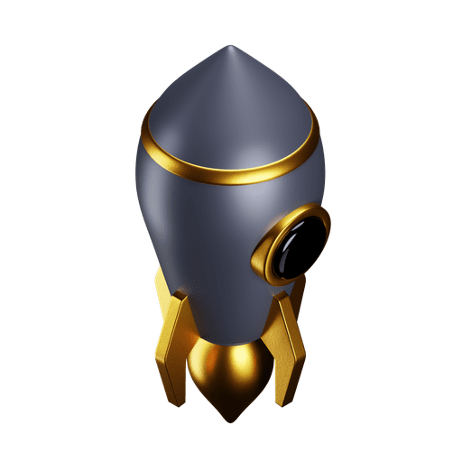 Rocket, iso, premium 3D illustration