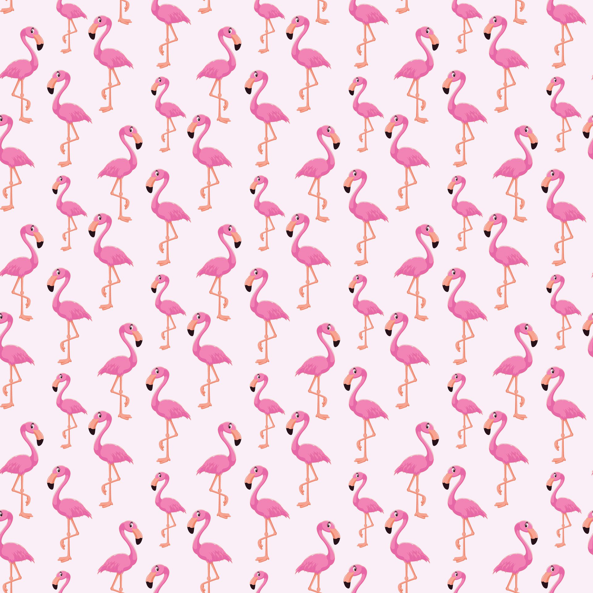 Flamingo Seamless Pattern Free Vector