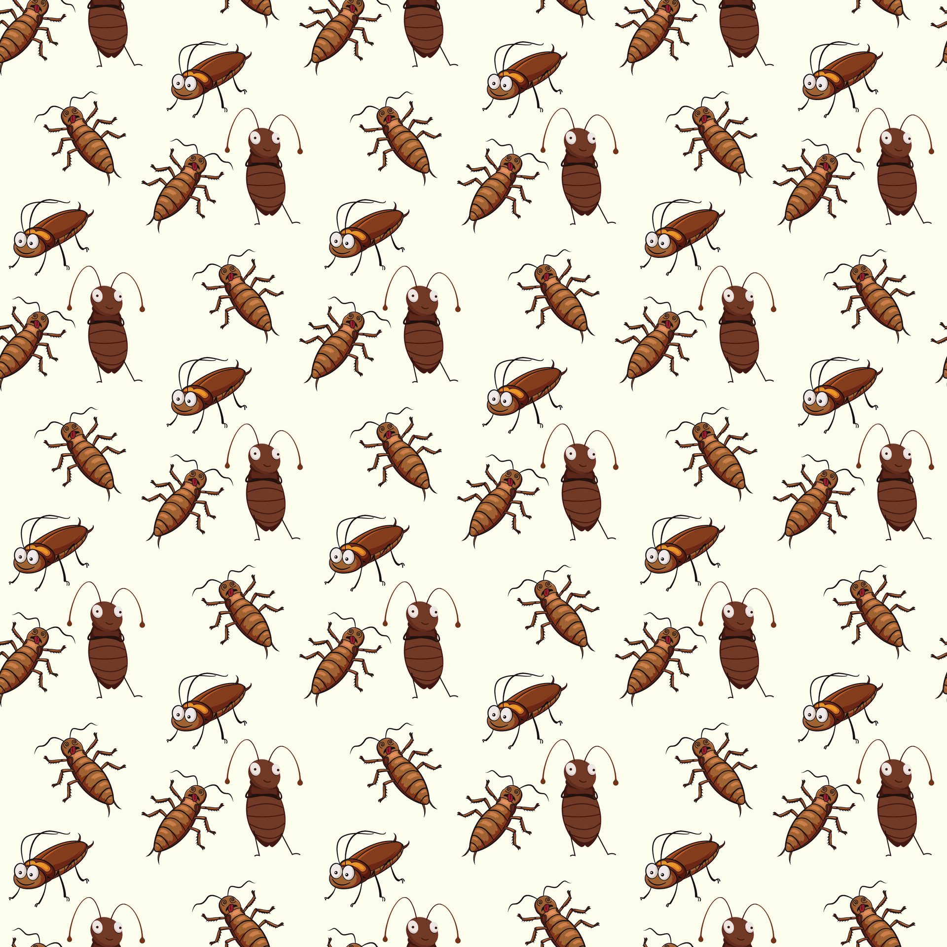 Colorful Beetles Seamless Pattern Design Free Vector