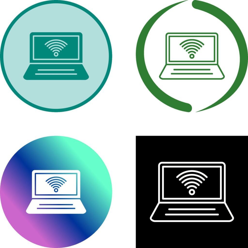 Connected Laptop Icon Design Stock Free