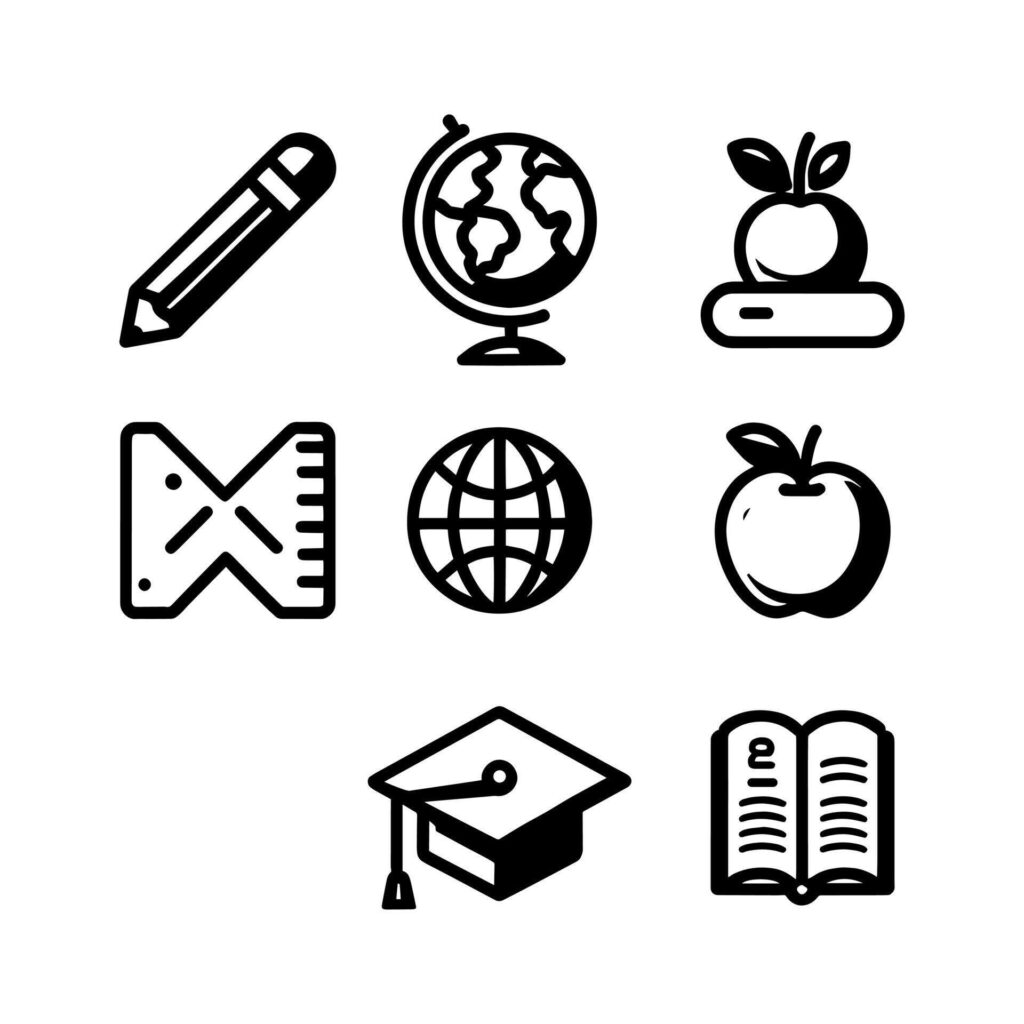 Educational Icon Set Stock Free