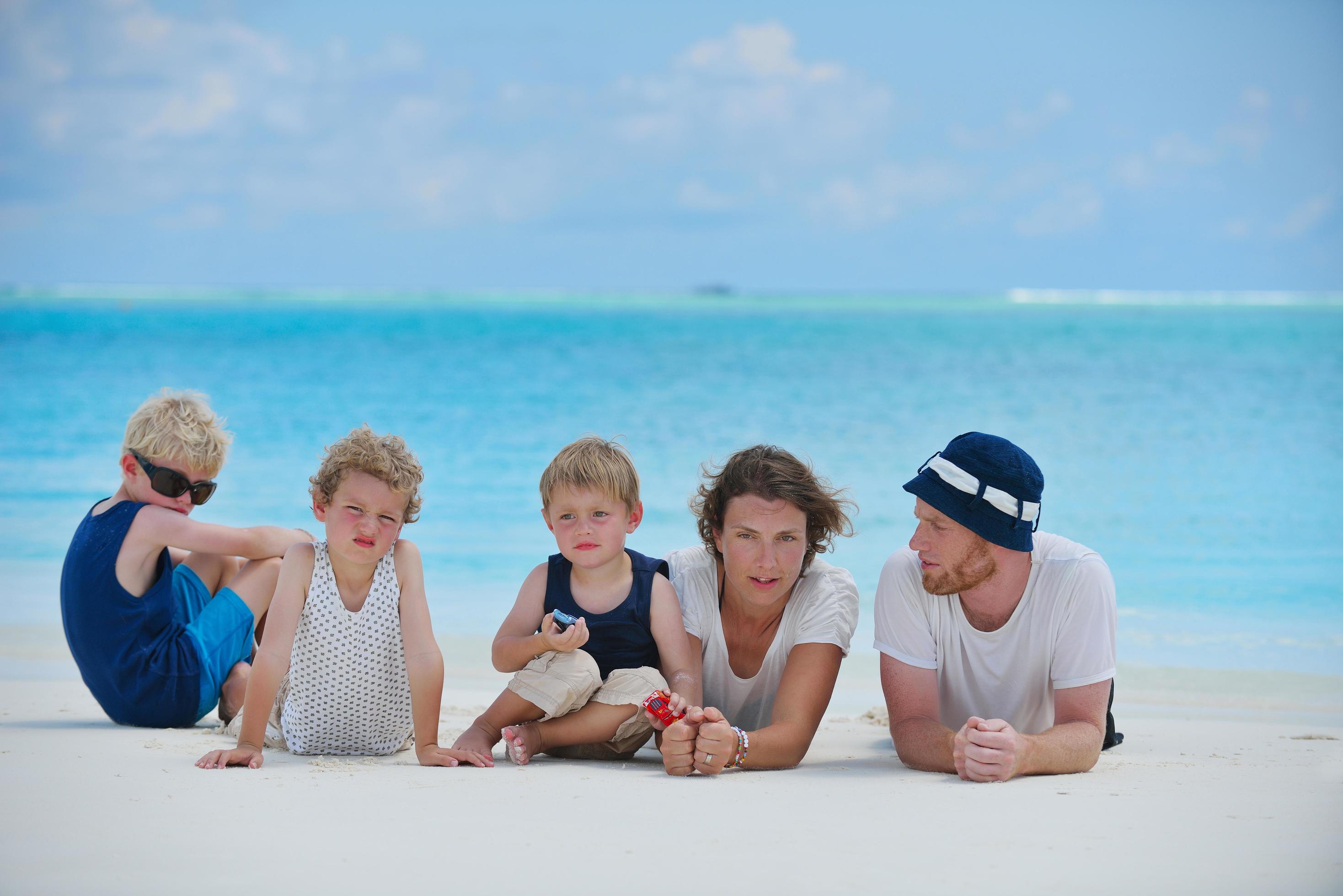 happy family on vacation Stock Free