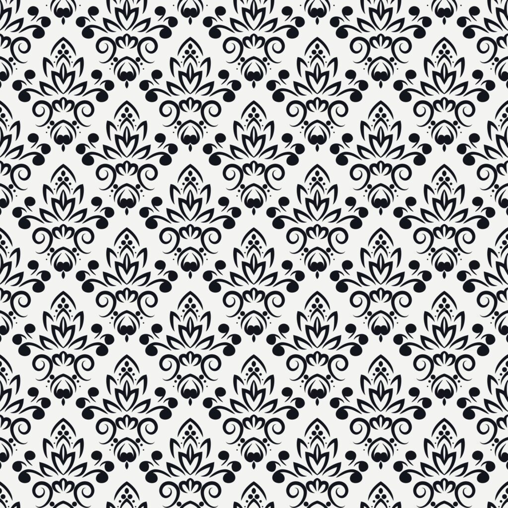 black ornamental seamless pattern Free Vector