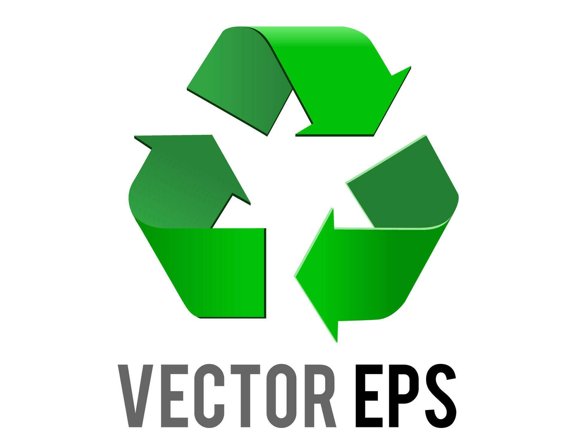 
									Vector green universal recycling symbol icon, three arrows pointing clockwise in a triangular formation Stock Free and Free SVG