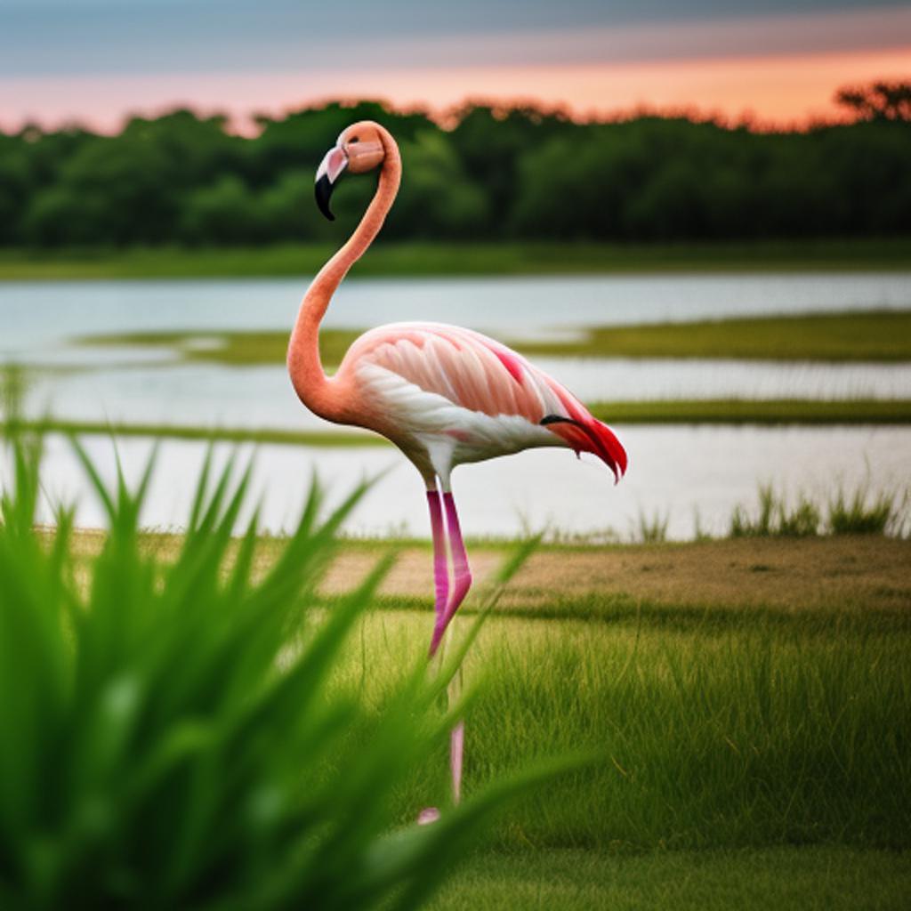 Background, flamingo in the by @ai_generated