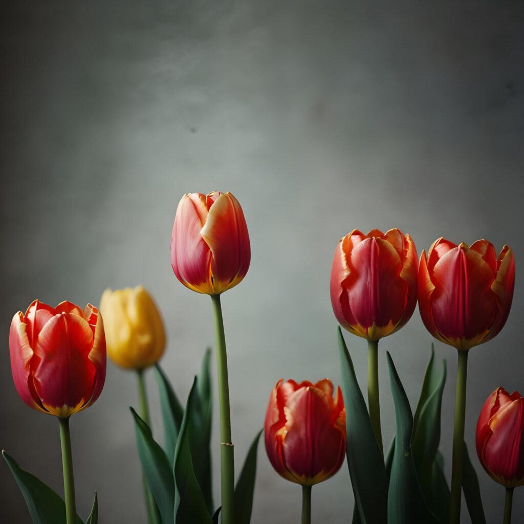 Beautiful tulip flower on a dark background tulips flower Stock Free