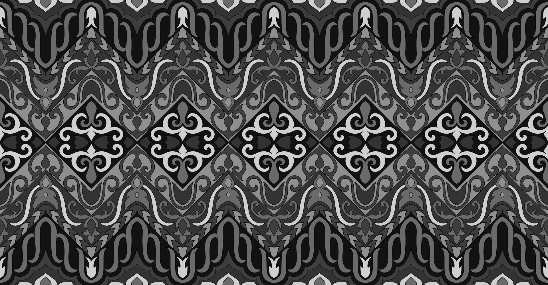 Abstract patterns for carpets and weaving, white, gray, black. Free Vector