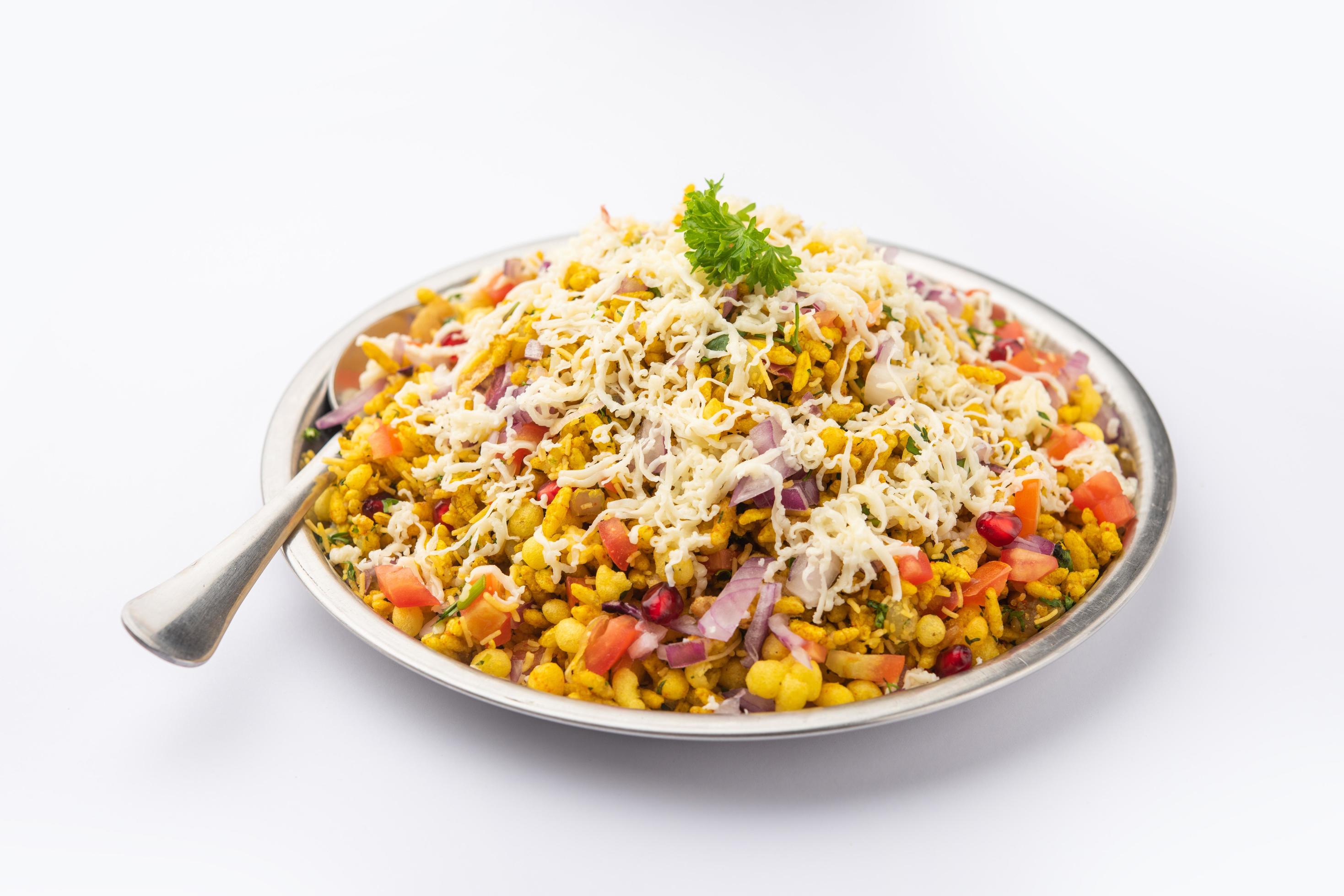 Cheese Bhel is an indian street food Stock Free