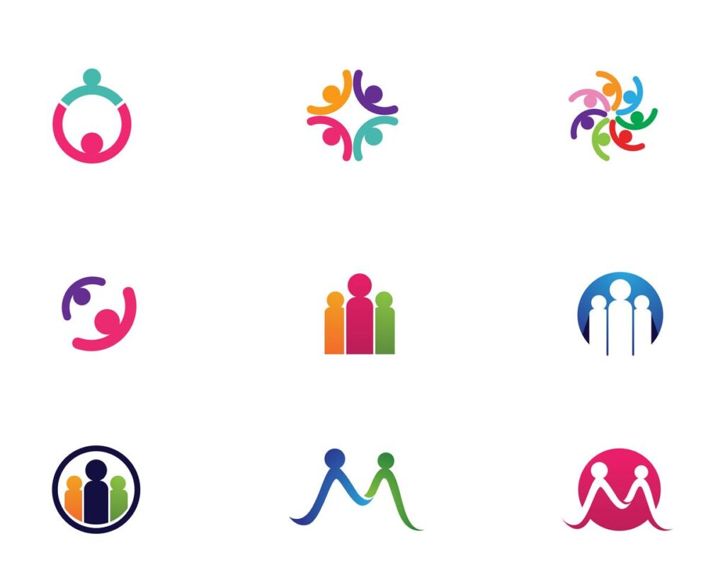 Adoption and community care Logo template vector icons Stock Free