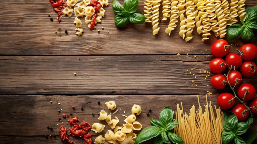 Italian pasta advertisment background with copy space Free Photo