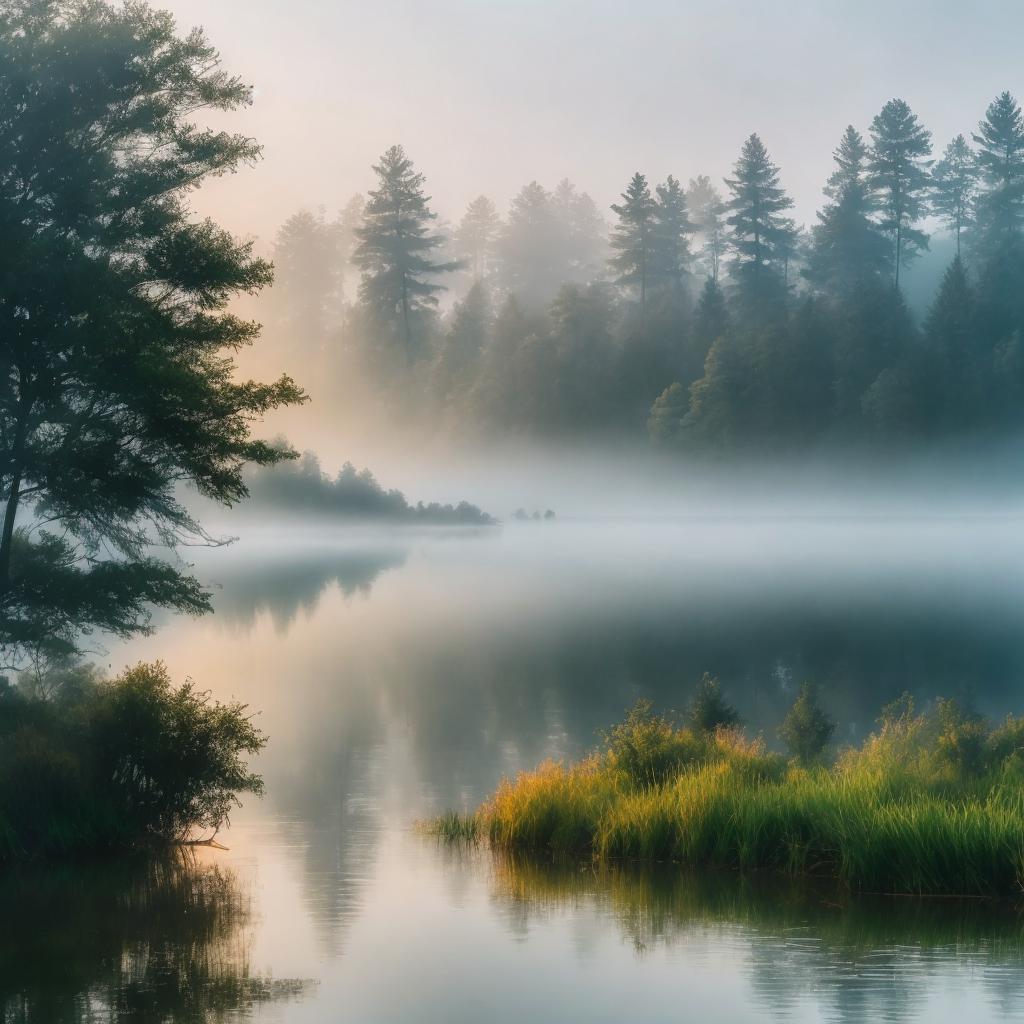 “Nature landscape, serene lake by @ai_generated