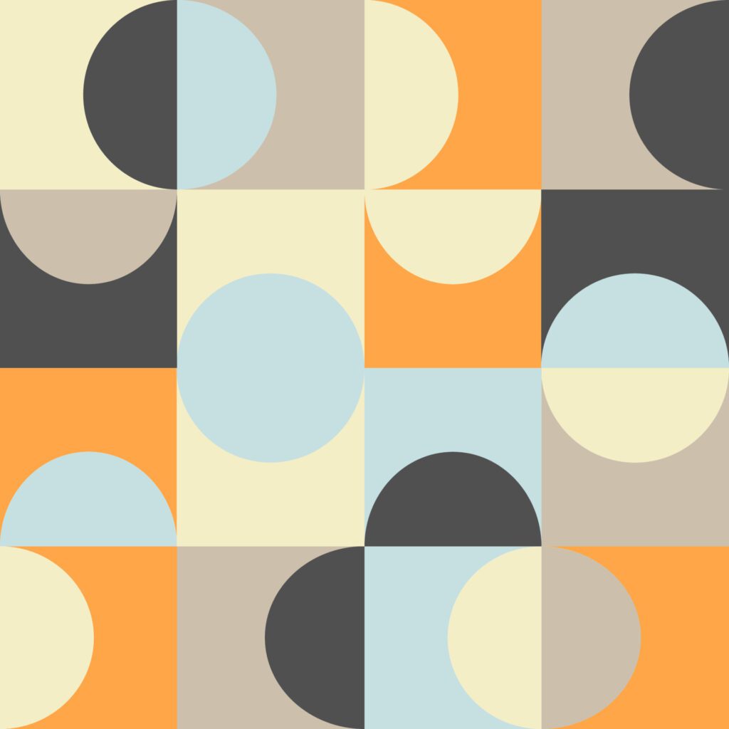 Graphic circle and square pattern. pastel colors Vector illustration. Free Vector