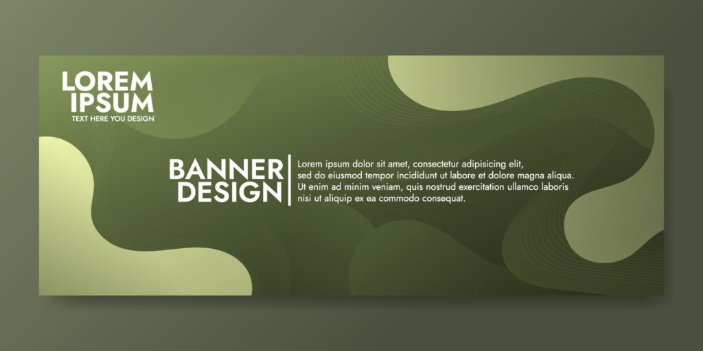 Abstract Green Fluid Wave Banner Template Free Vector