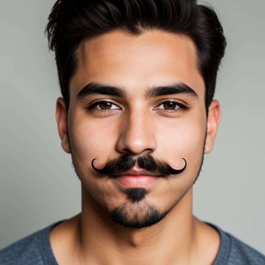 Garoto bonito, com bigode by @ai_generated