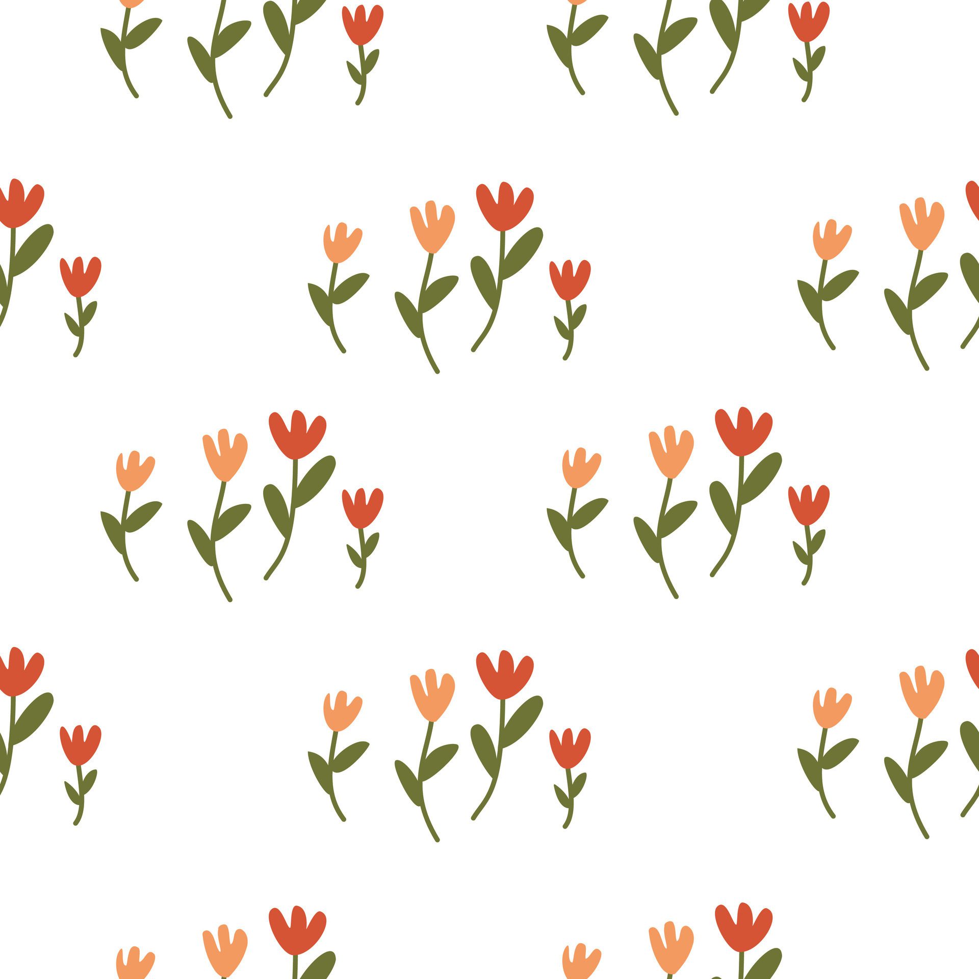 Tulips flower simple seamless pattern for fabric or wallpaper Free Vector