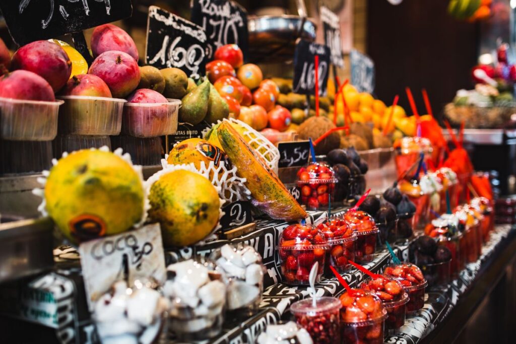 La Boqueria food market Barcelona Spain Stock Free