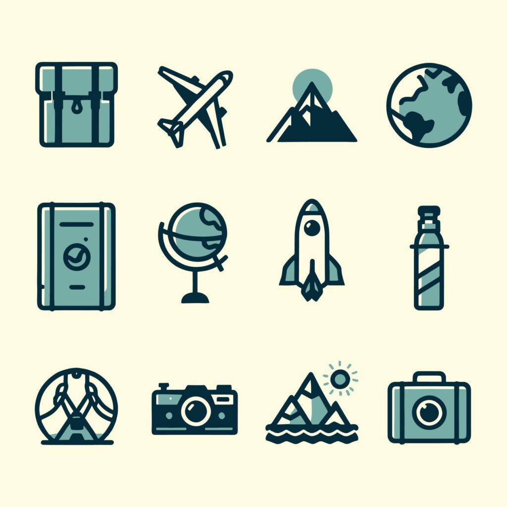 Travel Icon Set Stock Free