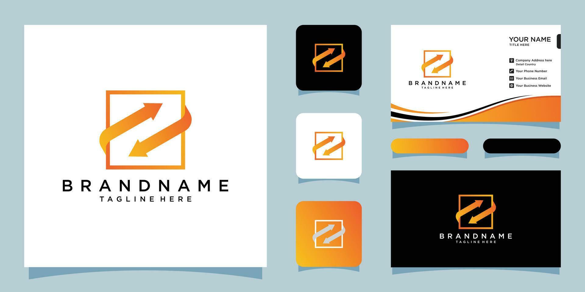 Arrow vector illustration icon Logo Template design with business card design Premium Vector Stock Free and Free SVG