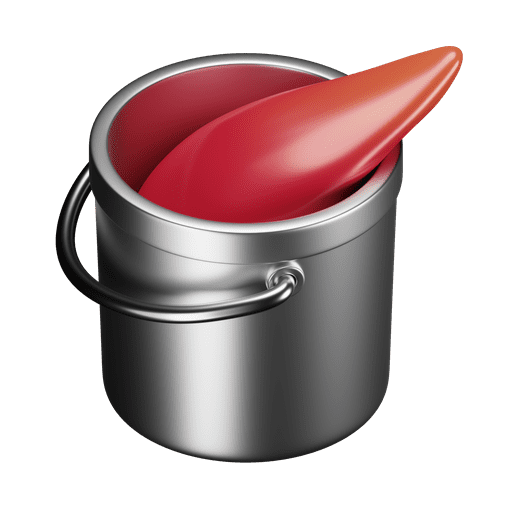 Bucket, paint, red paint 3D illustration