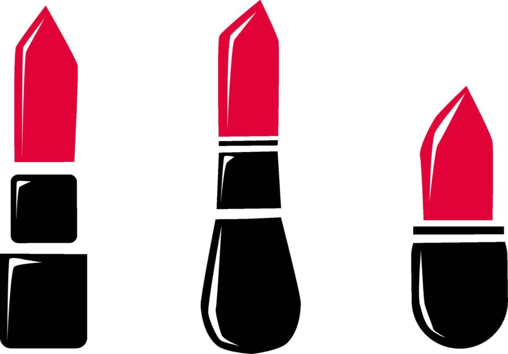 Red lipstick icon set Stock Free