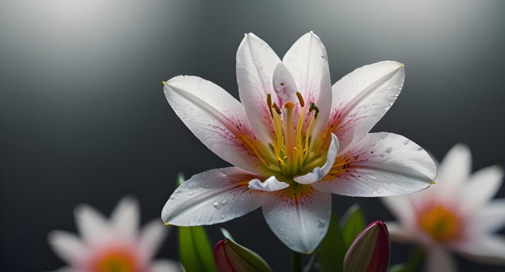 Lily flowers with beautiful blur background Stock Free