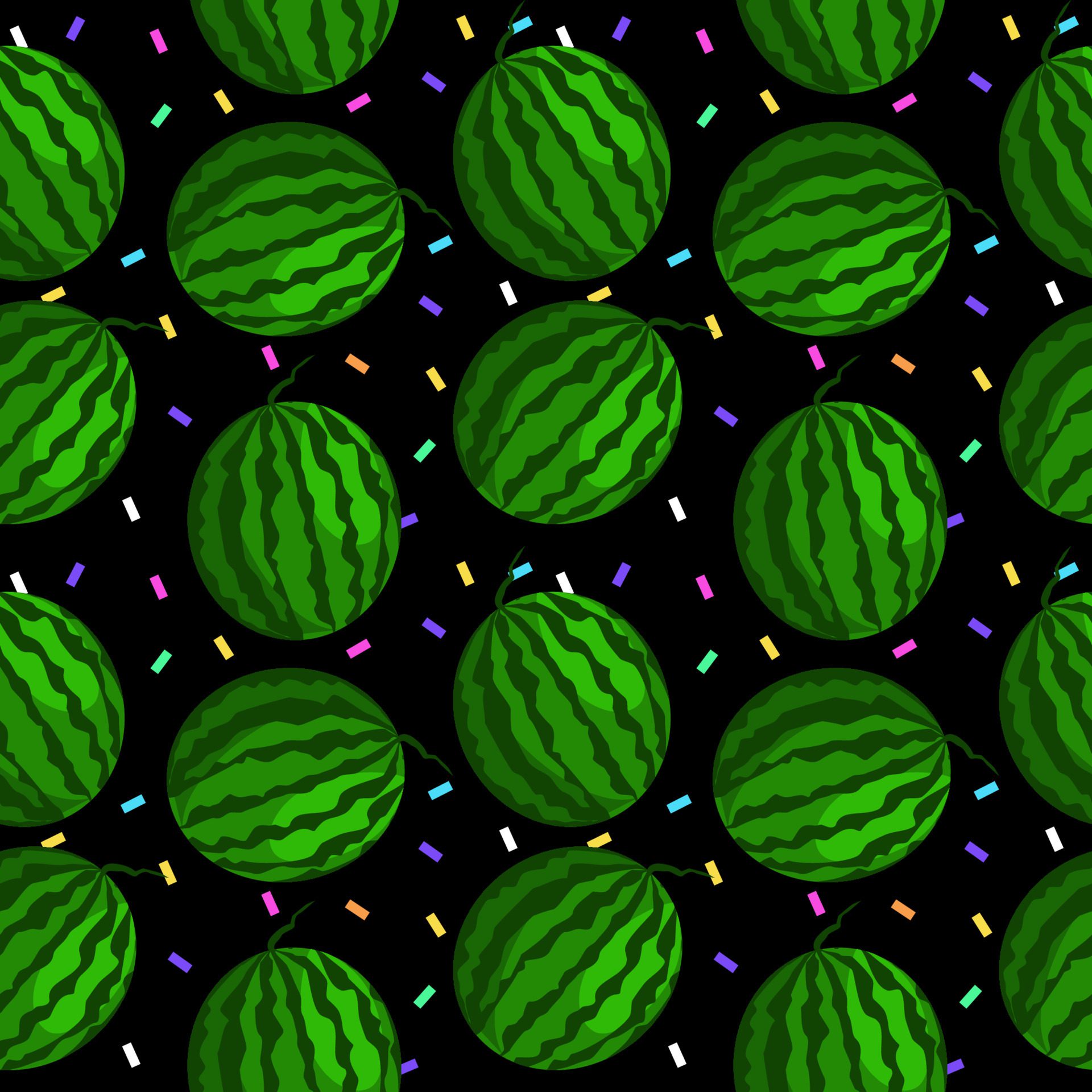 Vector watermelon background with black seeds. Seamless watermelons pattern. Vector background with watermelon slices. Vector seamless pattern of fruit watermelon Free Vector and Free SVG