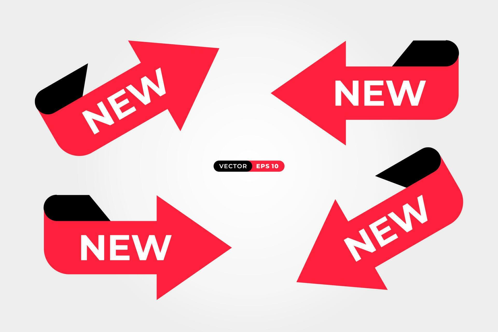 New Stickers Set With Arrow Shape. For New Arrival Product Tags, Label, Banner, Icon, Sign. Vector Illustration Stock Free and Free SVG