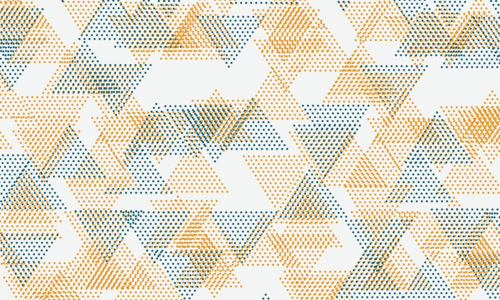 Abstract yellow and green with circles, triangles in nature style. Free Vector