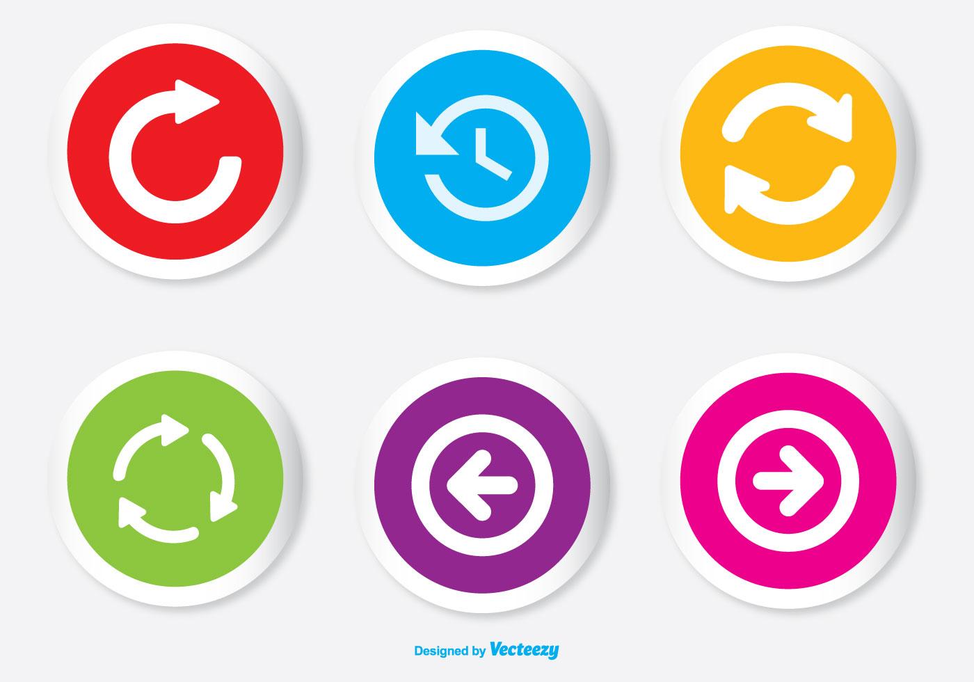 Assorted Colorful Arrow Button Icon Set Stock Free and Free SVG