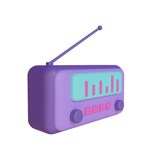 Radio, communication, signal 3D illustration