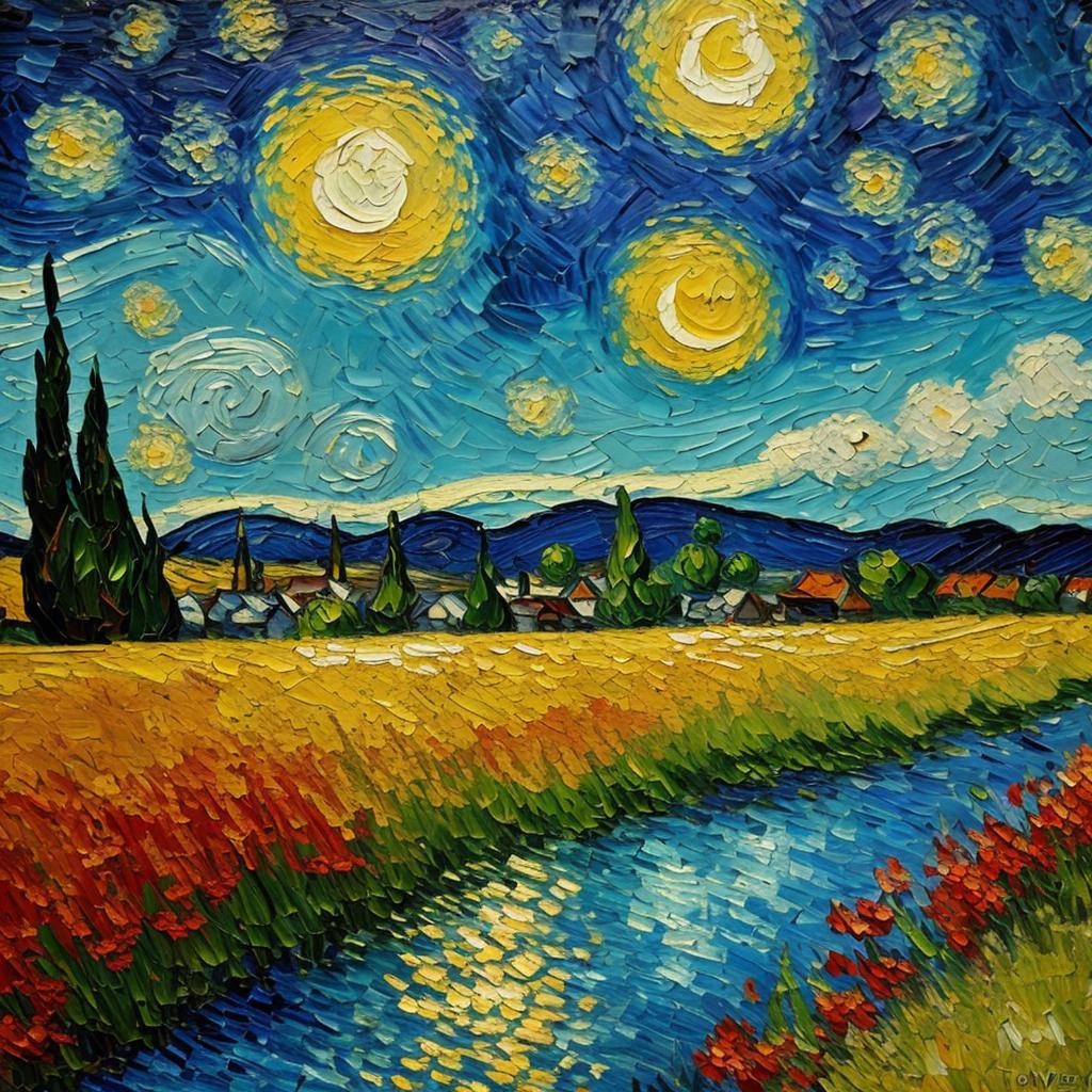 . Impressionism,Oil painting,Van Gogh by @ai_generated