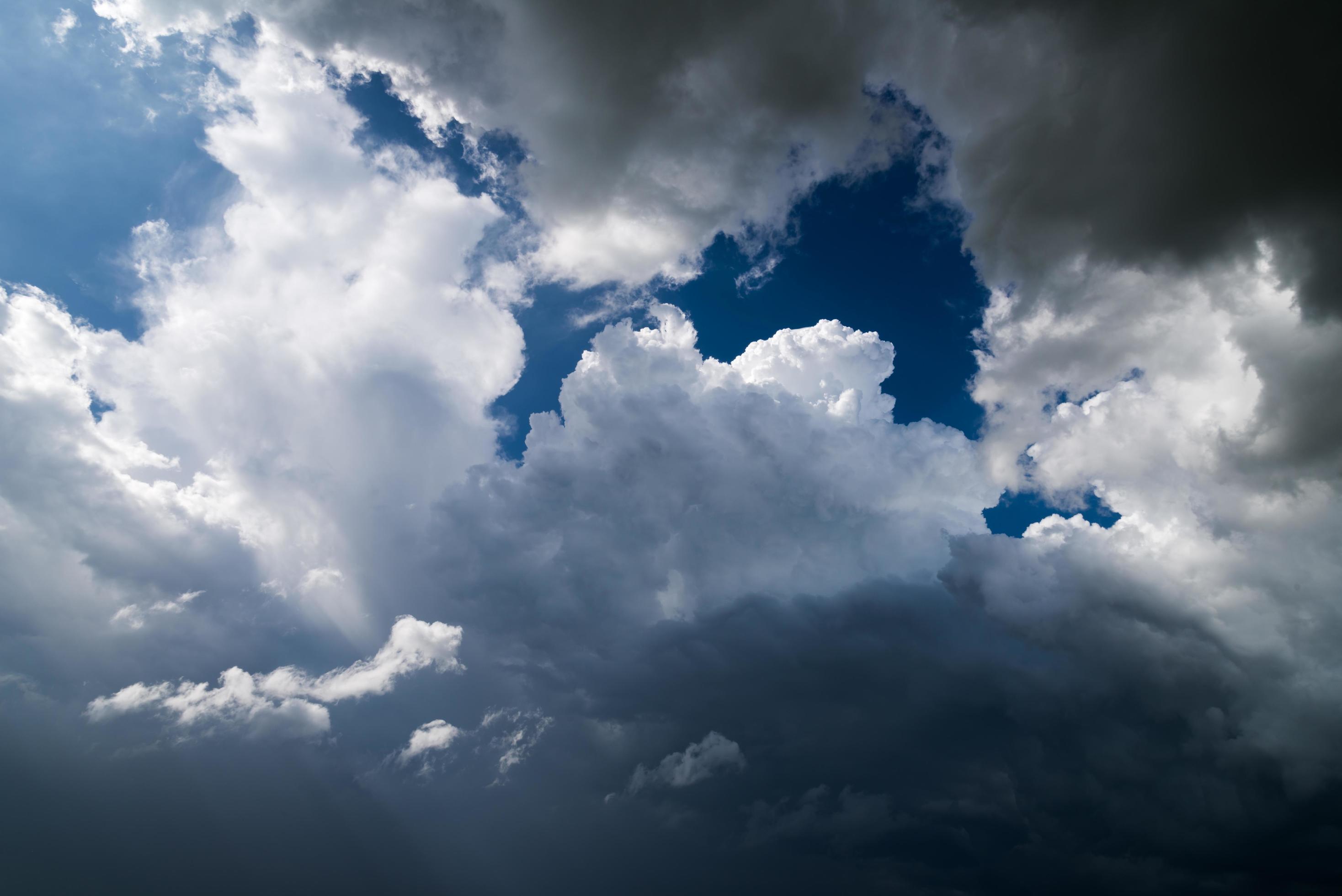 Dark clouds before rain storm. Natural background Stock Free