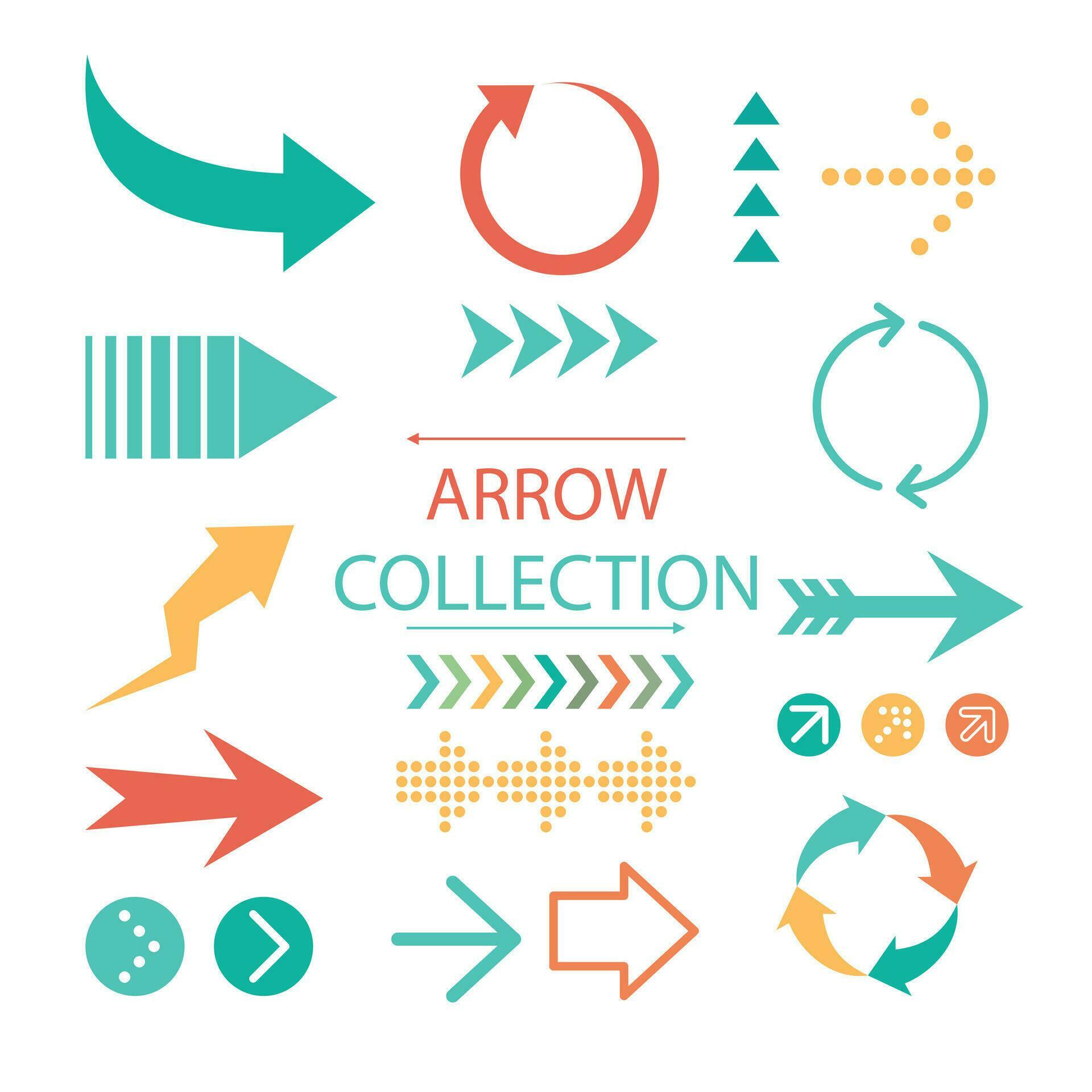 Colorful circular arrow, cursor ribbons set vector Stock Free