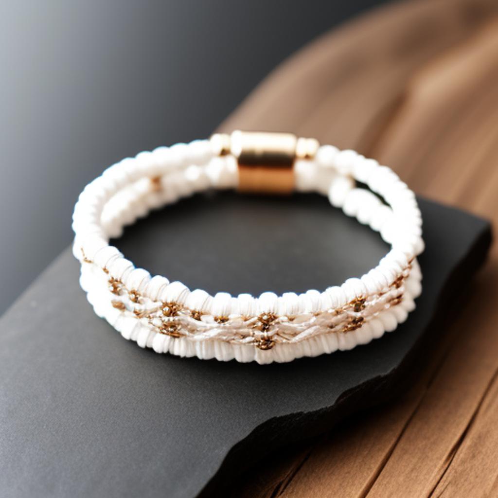 Minimal abstract macrame bracelet by @ai_generated