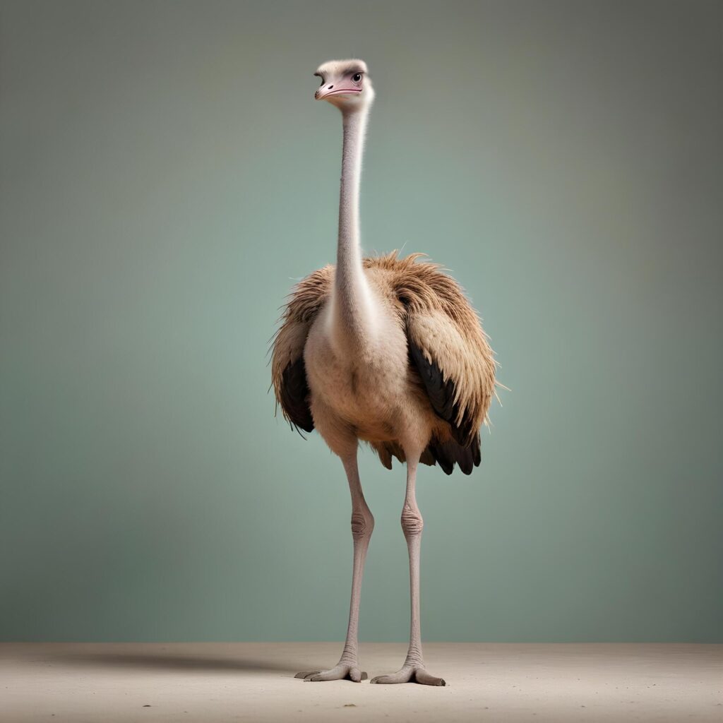 ostrich on plain background Stock Free