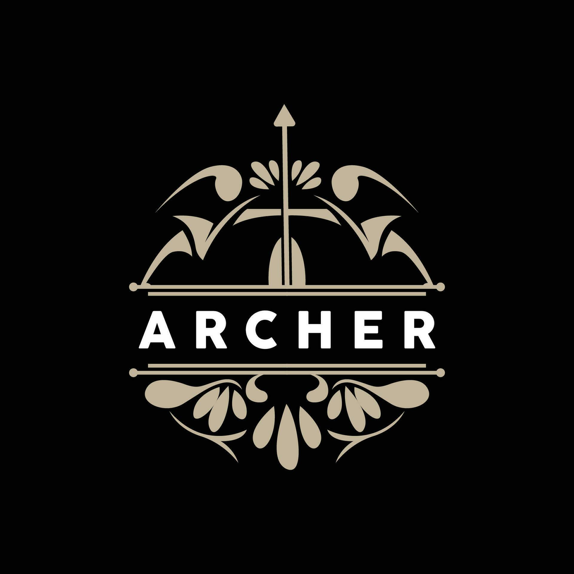 Archer Logo, Archery Arrow Vector, Elegant Simple Minimalist Design, Icon Symbol Illustration Template Stock Free