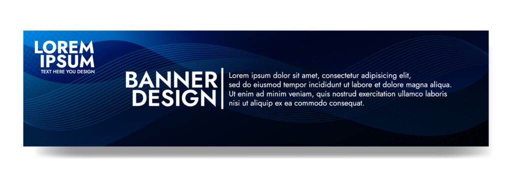 Abstract Dark Blue Fluid Wave Banner Template Free Vector