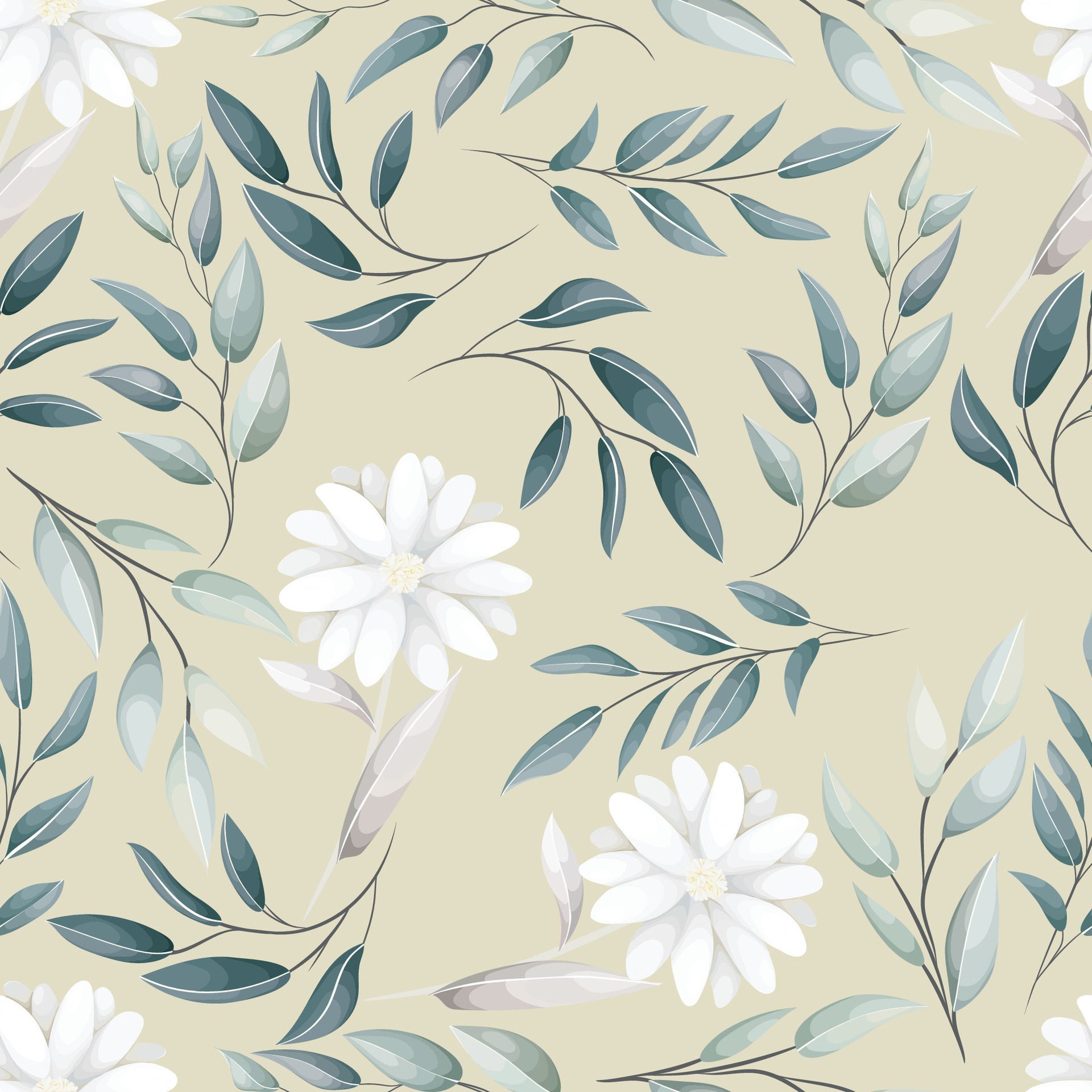 Seamless pattern hand drawn flowers field Free Vector