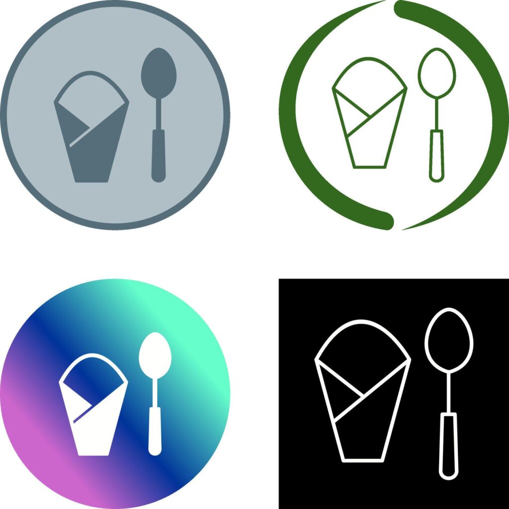 Spoon and Napkin Icon Design Stock Free