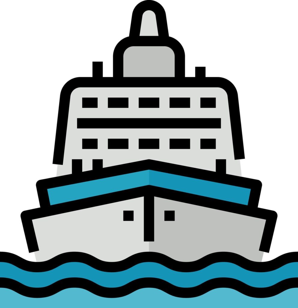 Ship icon silhouette illustration cargo ship Stock Free