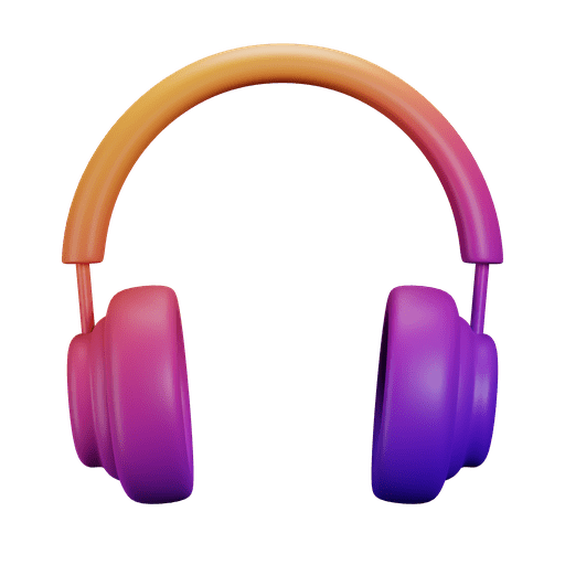 Headset, earphones, headphones 3D illustration