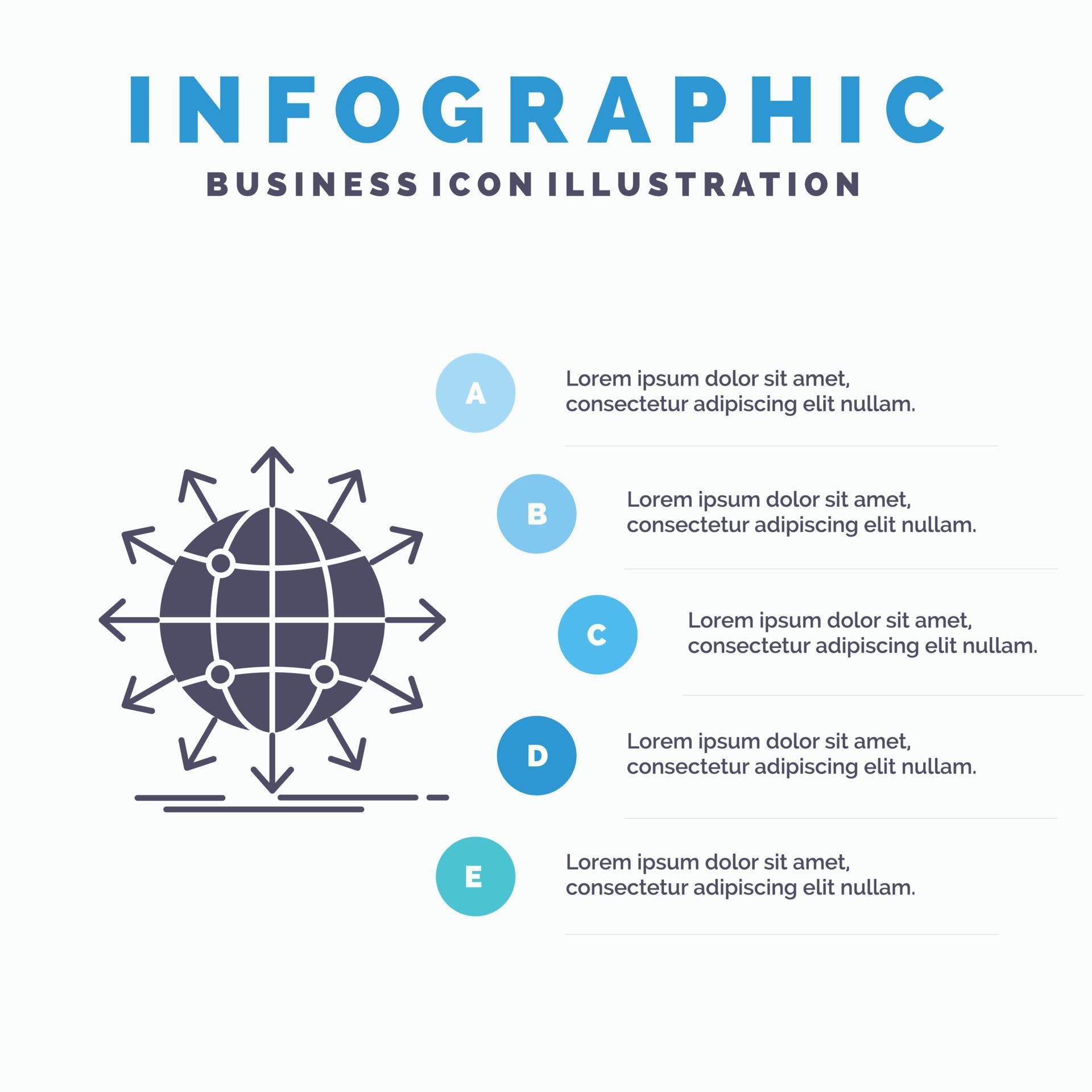 globe. network. arrow. news. worldwide Infographics Template for Website and Presentation. GLyph Gray icon with Blue infographic style vector illustration. Stock Free