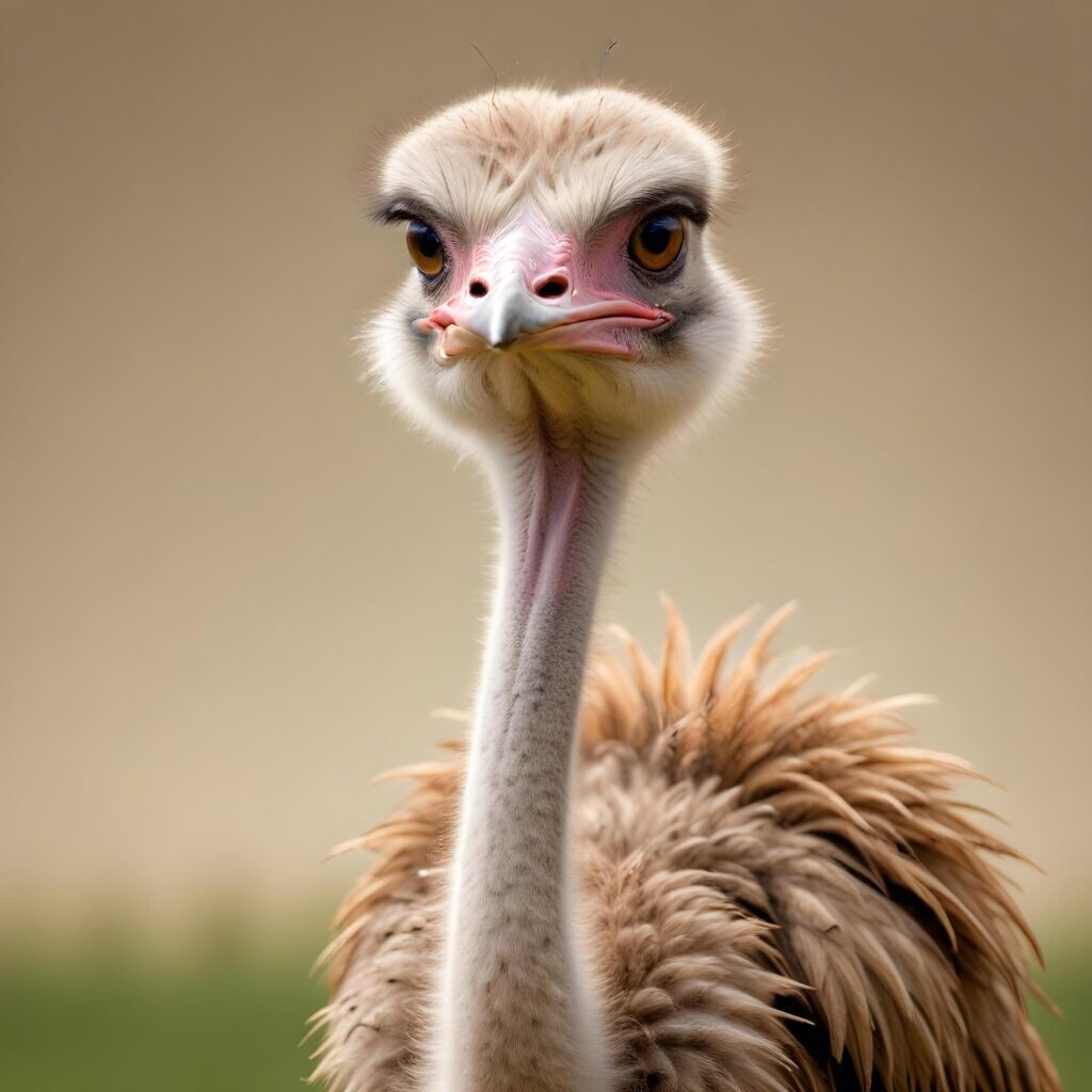 ostrich on plain background Stock Free