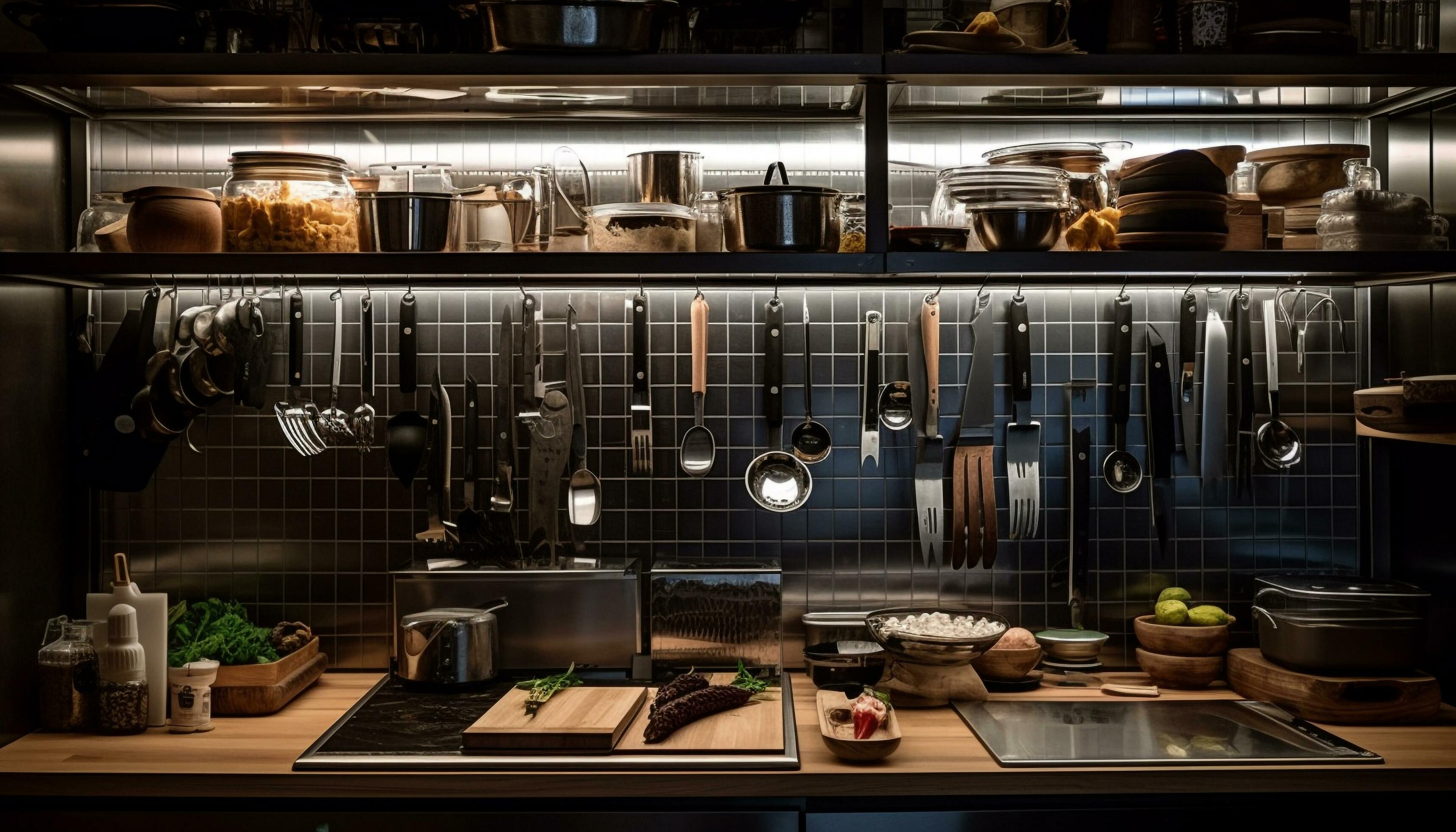 Rustic kitchen counter displays fresh food collection generated by AI Stock Free