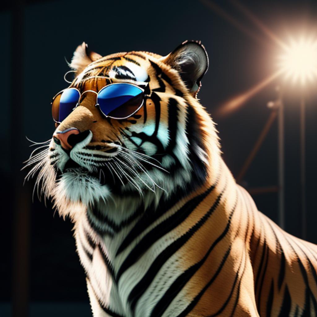 Tiger with sunglasses roar by @ai_generated